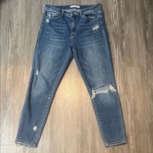 Flying Monkey Distressed Blue Ankle Jeans